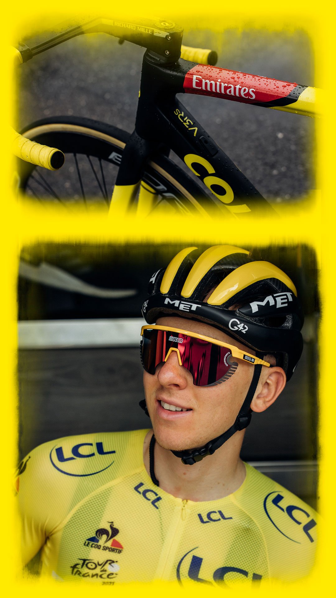 MET Helmets and Tadej Pogačar winner of the 2021 Tour de France