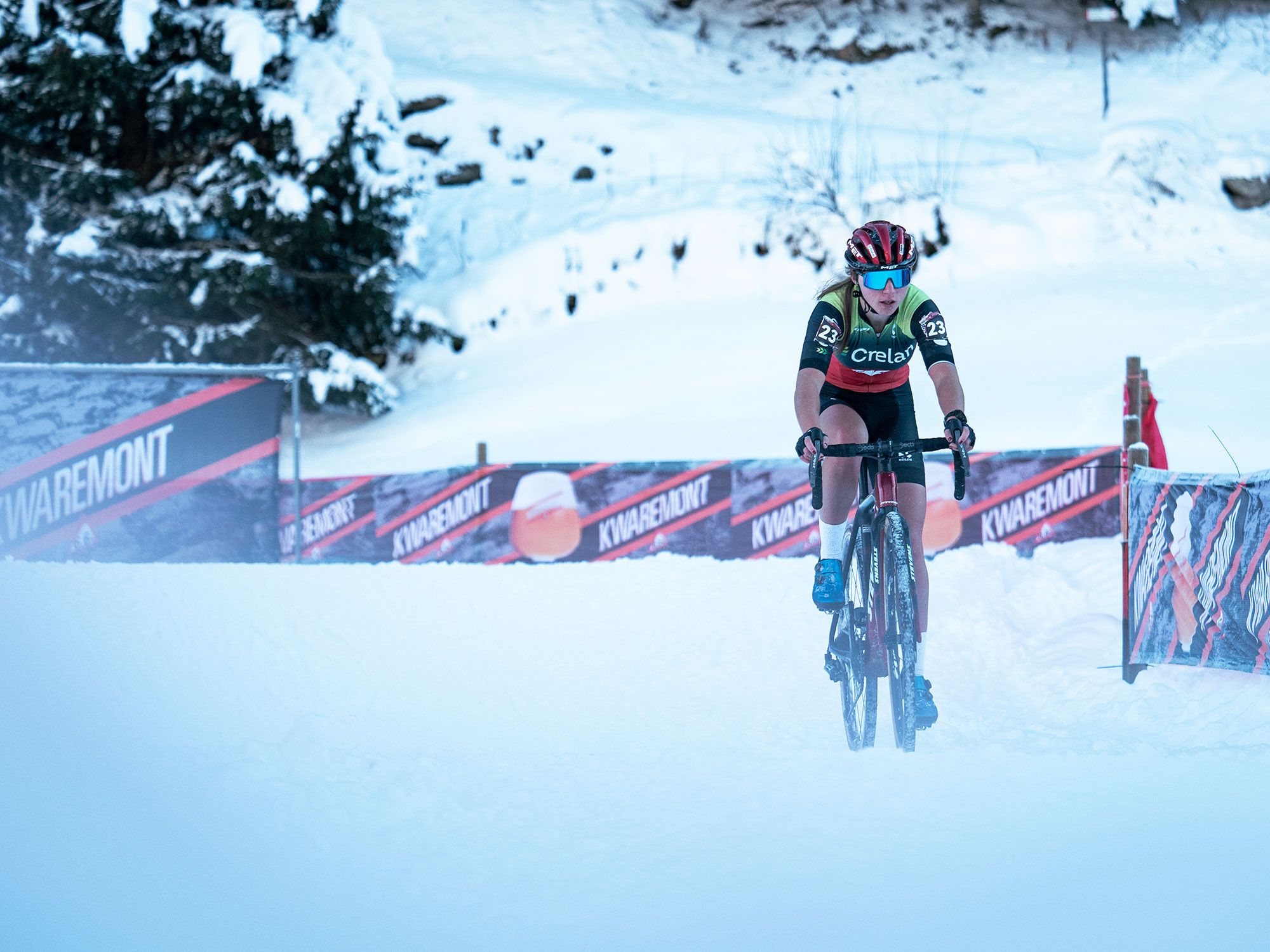 Kiona Crabbé racing at Val di Sole CX World Cup