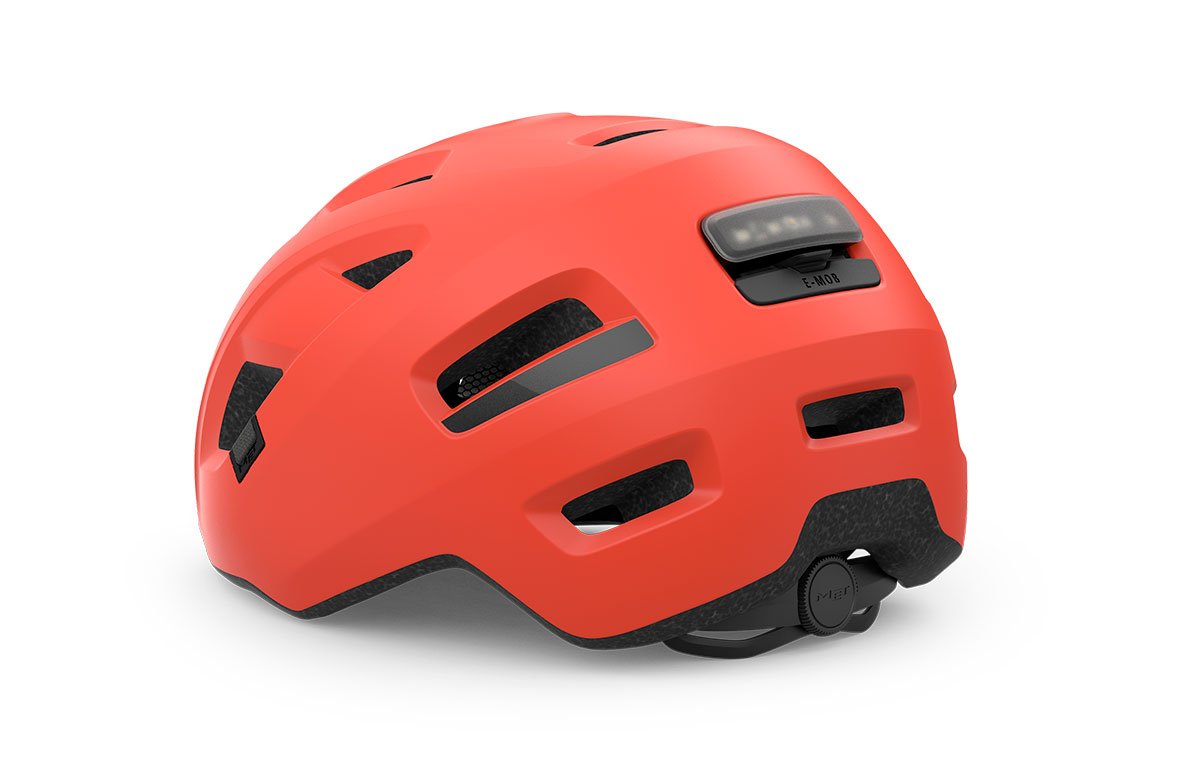 MET E-Mob is an E-Bike Urban Helmet with Rear USB LED light and it is NTA 8776 Certified.